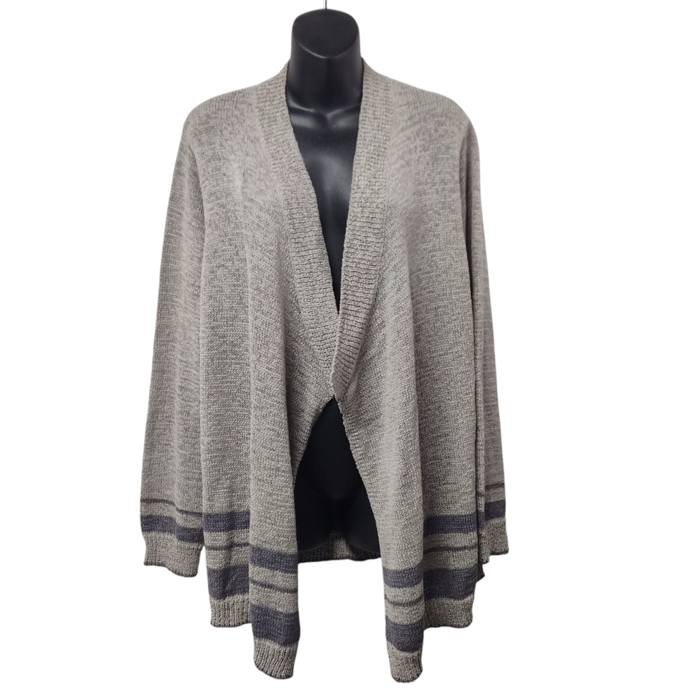 WD.NY Women's Gray Knit Open Cardigan Sweater Knit Plus Size 2X NWT
